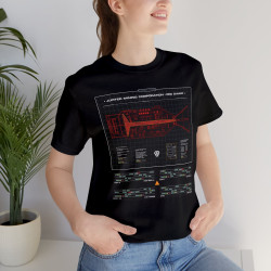 Red Dwarf Ship Schematic Blueprint Systems Bypass T-Shirt