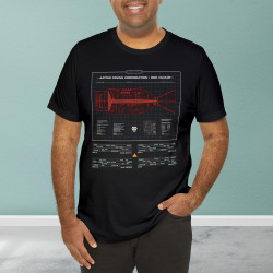 Red Dwarf Ship Schematic Blueprint Systems Bypass T-Shirt