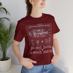 Red Dwarf Ship Schematic Blueprint T-Shirt